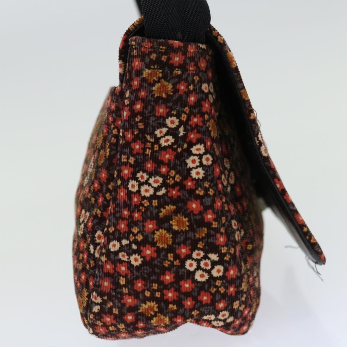 PRADA Flower Hand Bag Suede Orange  fm3216