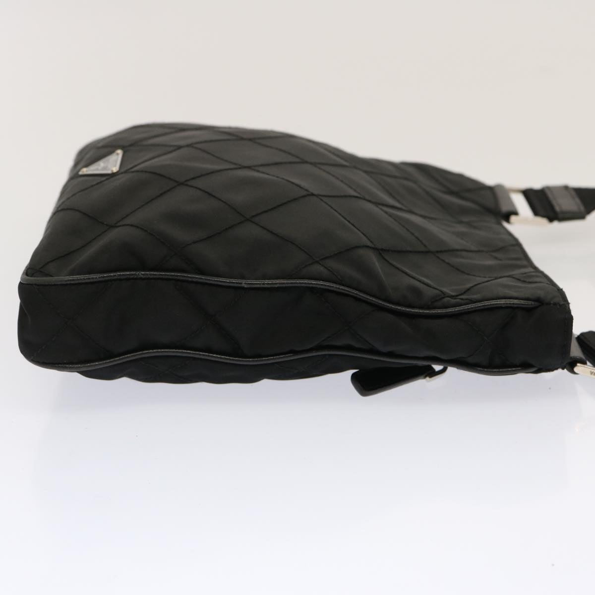PRADA Quilted Shoulder Bag Nylon Black fm3367