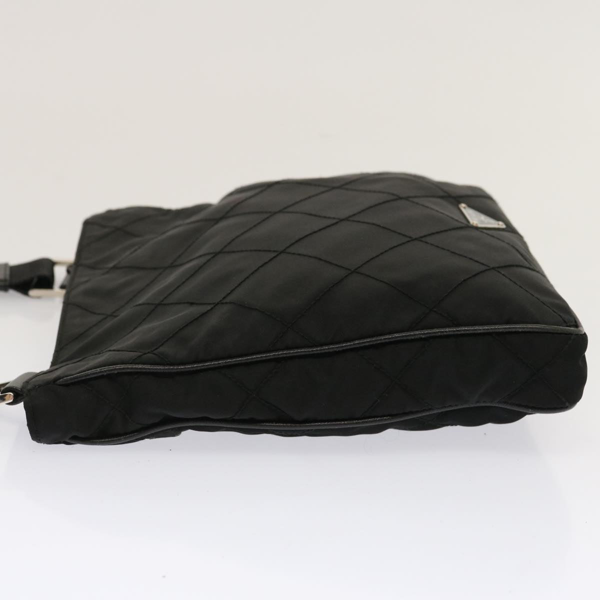 PRADA Quilted Shoulder Bag Nylon Black fm3367