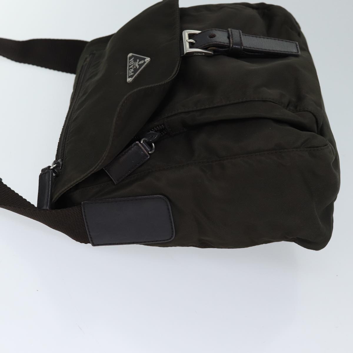 PRADA Shoulder Bag Nylon Khaki fm3370