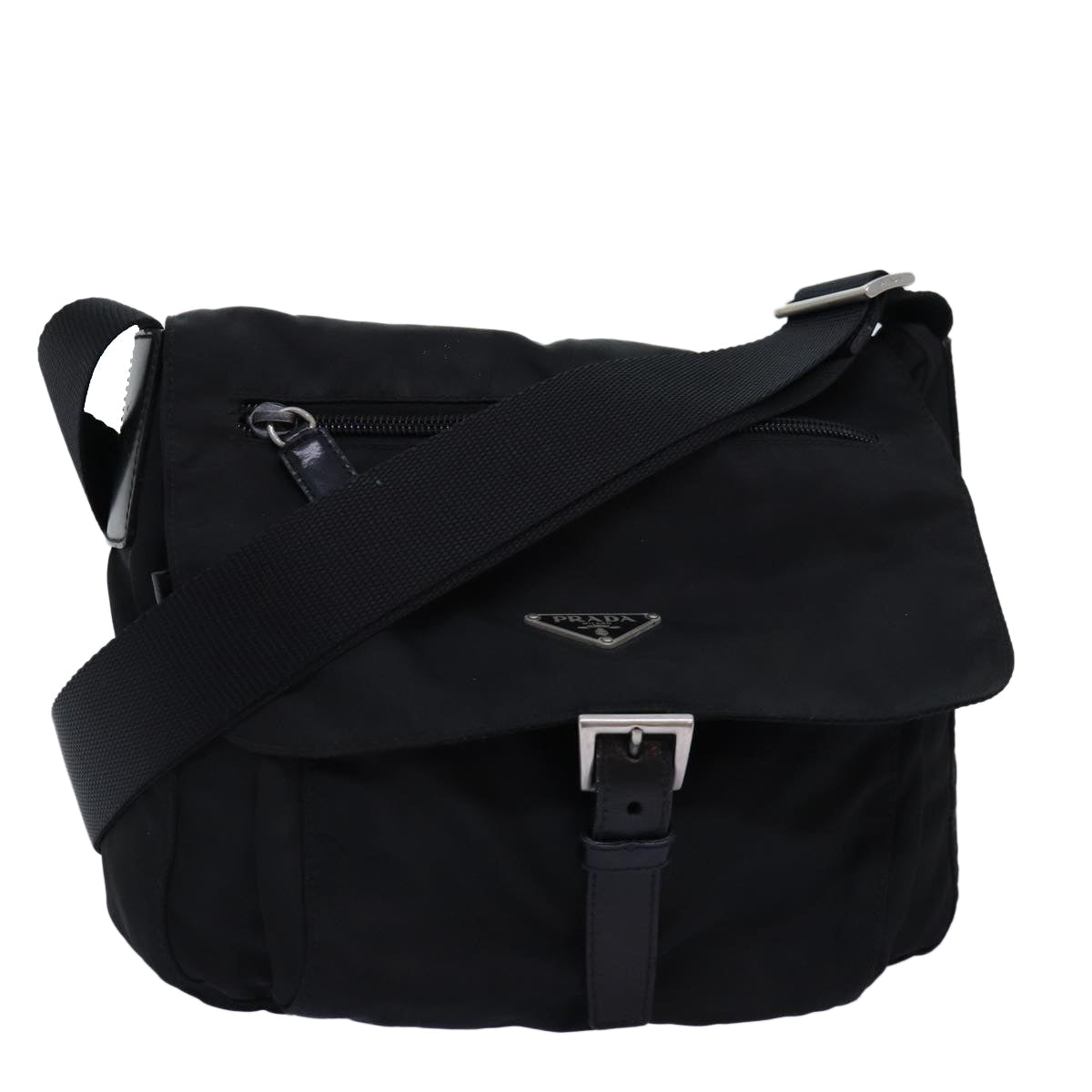 PRADA Shoulder Bag Nylon Black fm3426