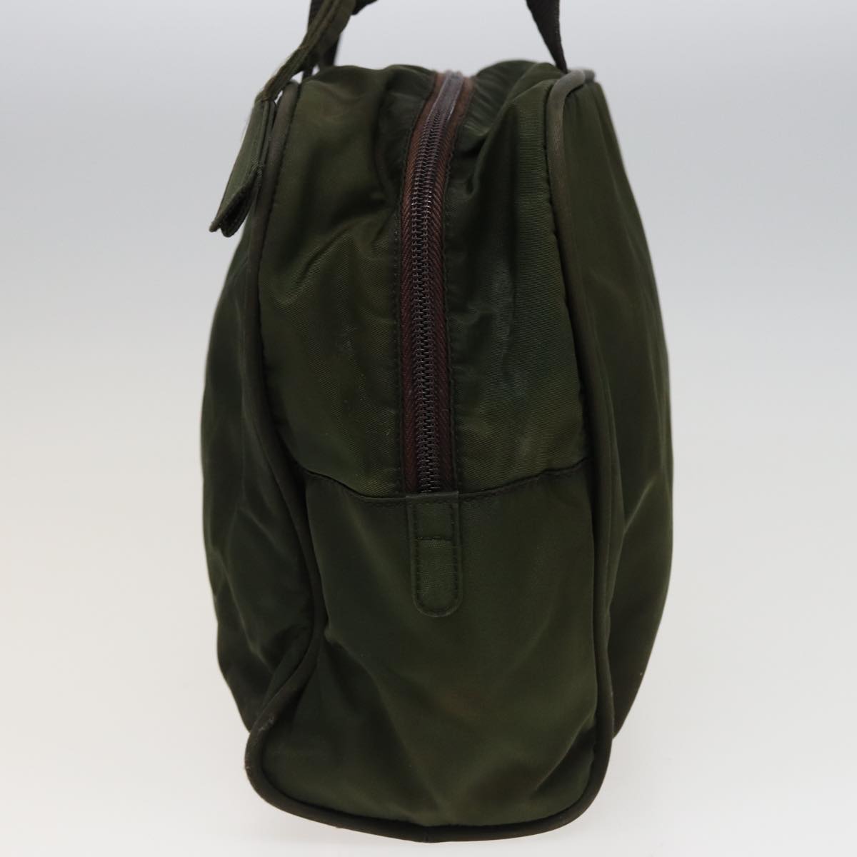 PRADA Hand Bag Nylon Khaki fm3519