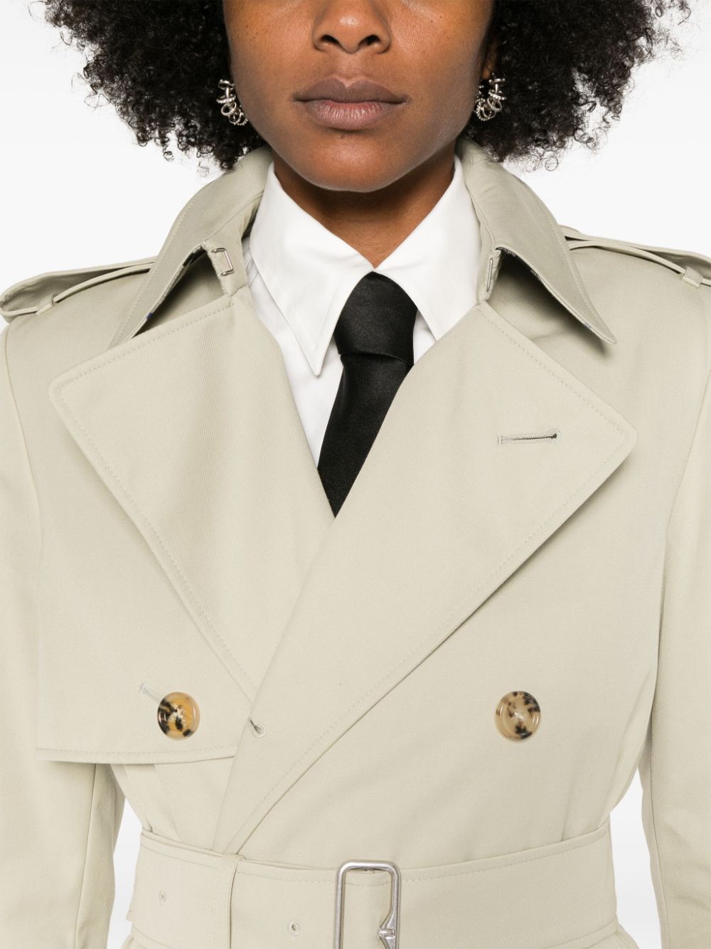 Burberry Women Cotton Blend Long Trench Coat
