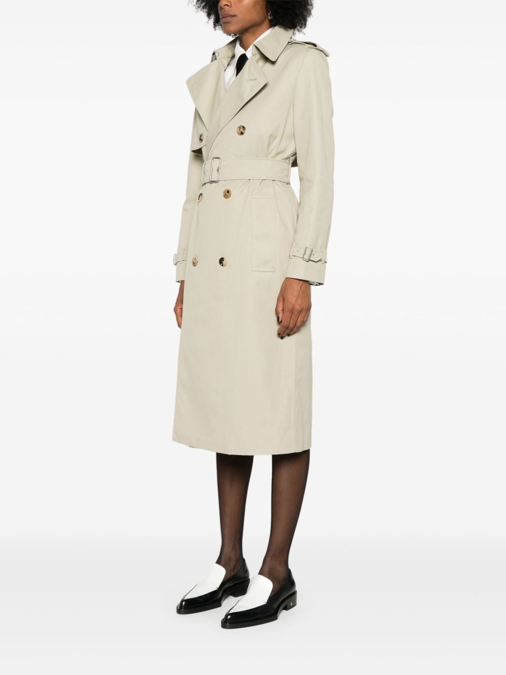 Burberry Women Cotton Blend Long Trench Coat