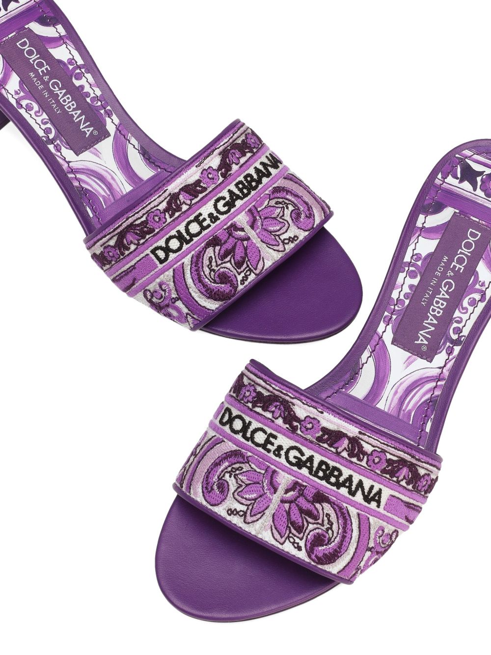 Dolce & Gabbana Women Maiolic Print Slide Sandals
