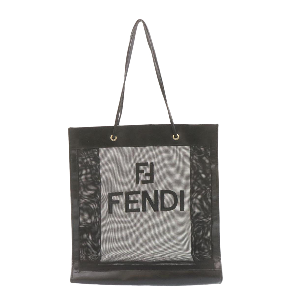 FENDI Tote Bag Nylon See-through mesh Black am1409g