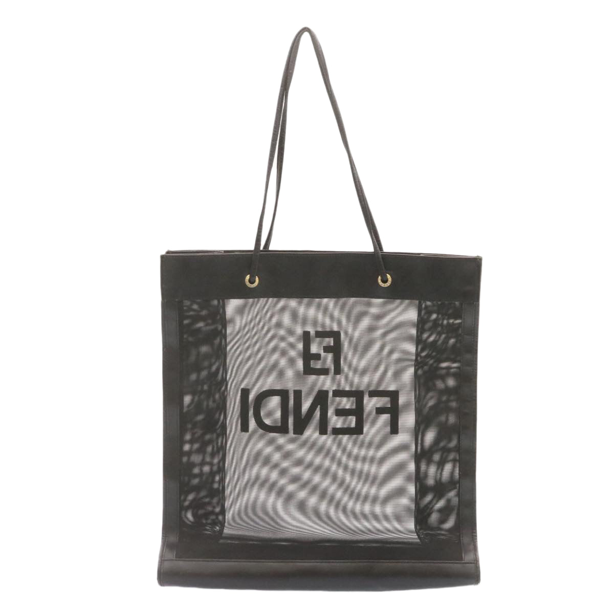 FENDI Tote Bag Nylon See-through mesh Black am1409g