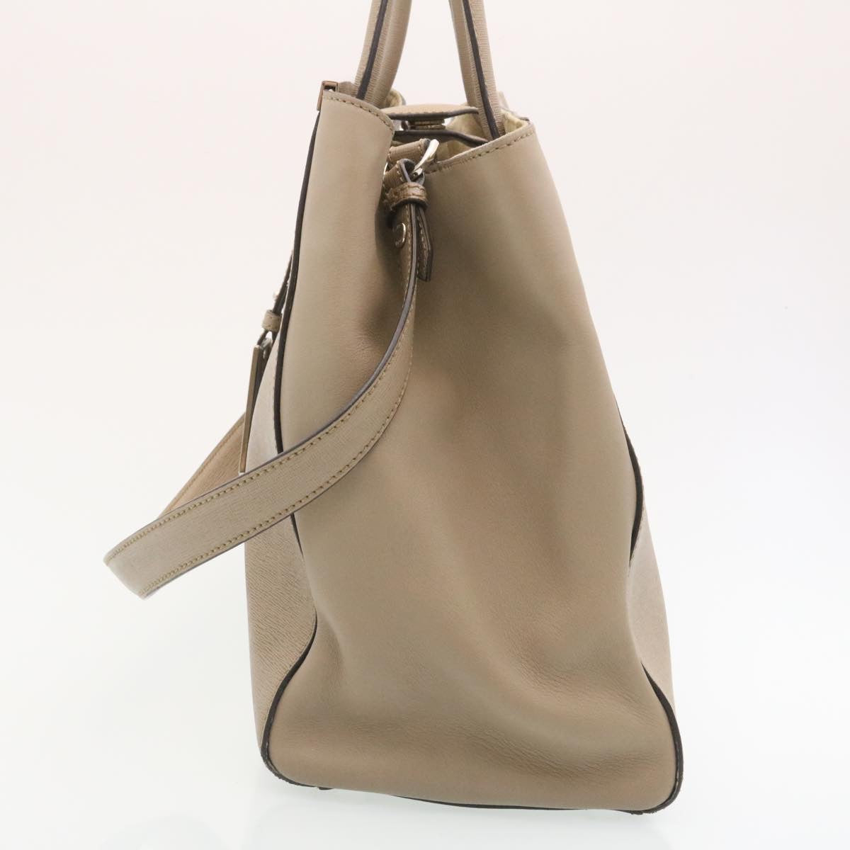 FENDI Hand Bag Leather 2way Shoulder Bag Gray am2118g
