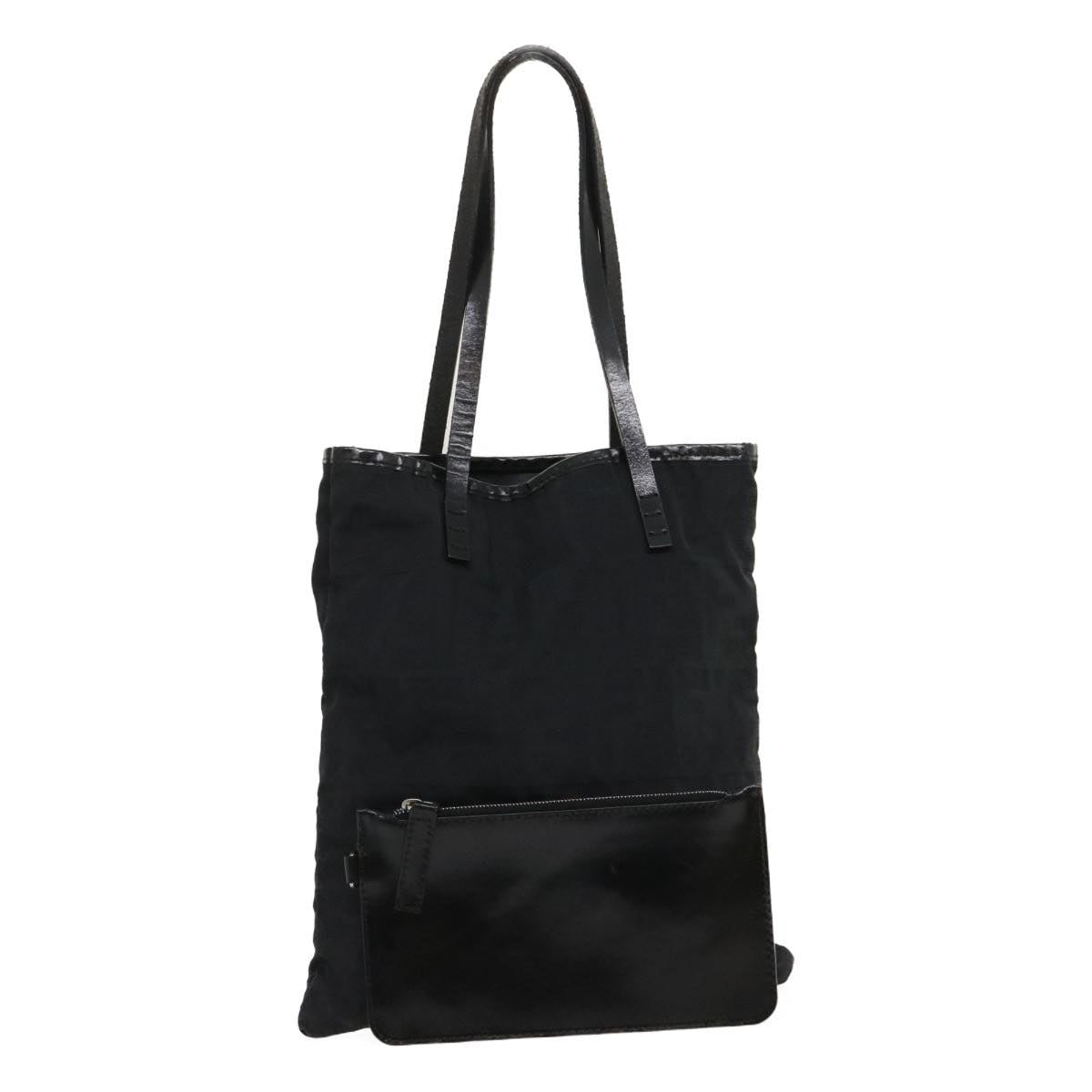 FENDI Zucca Canvas Hand Bag Black Auth am2474g