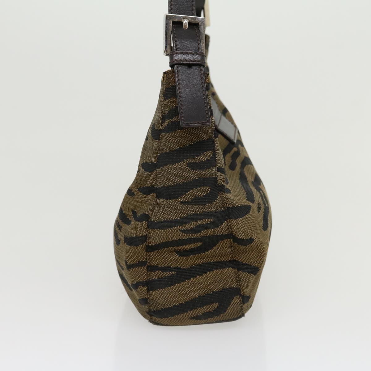 FENDI Animal Mamma Baguette Shoulder Bag Brown Black am2687g