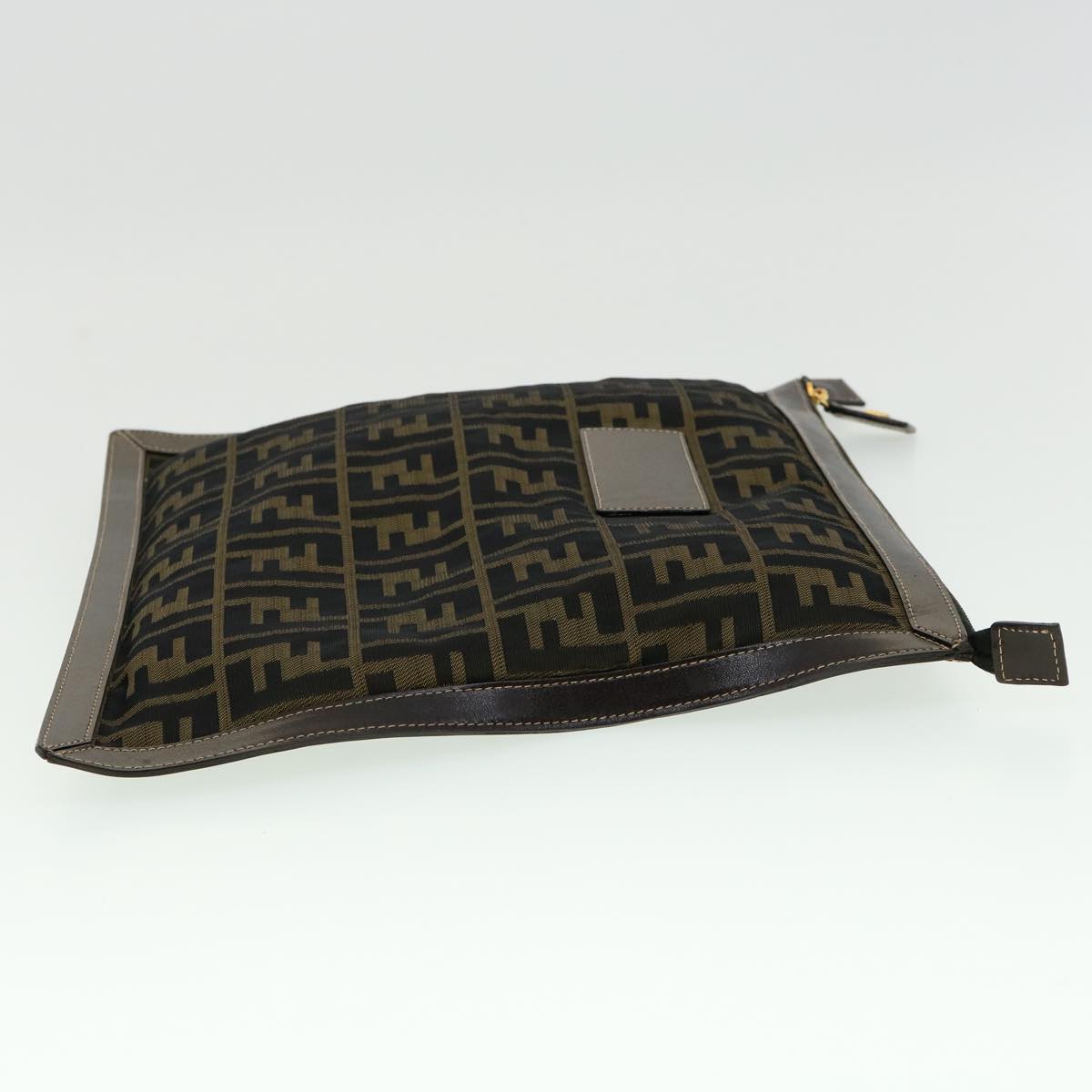 FENDI Zucca Canvas Clutch Bag Brown am2779g