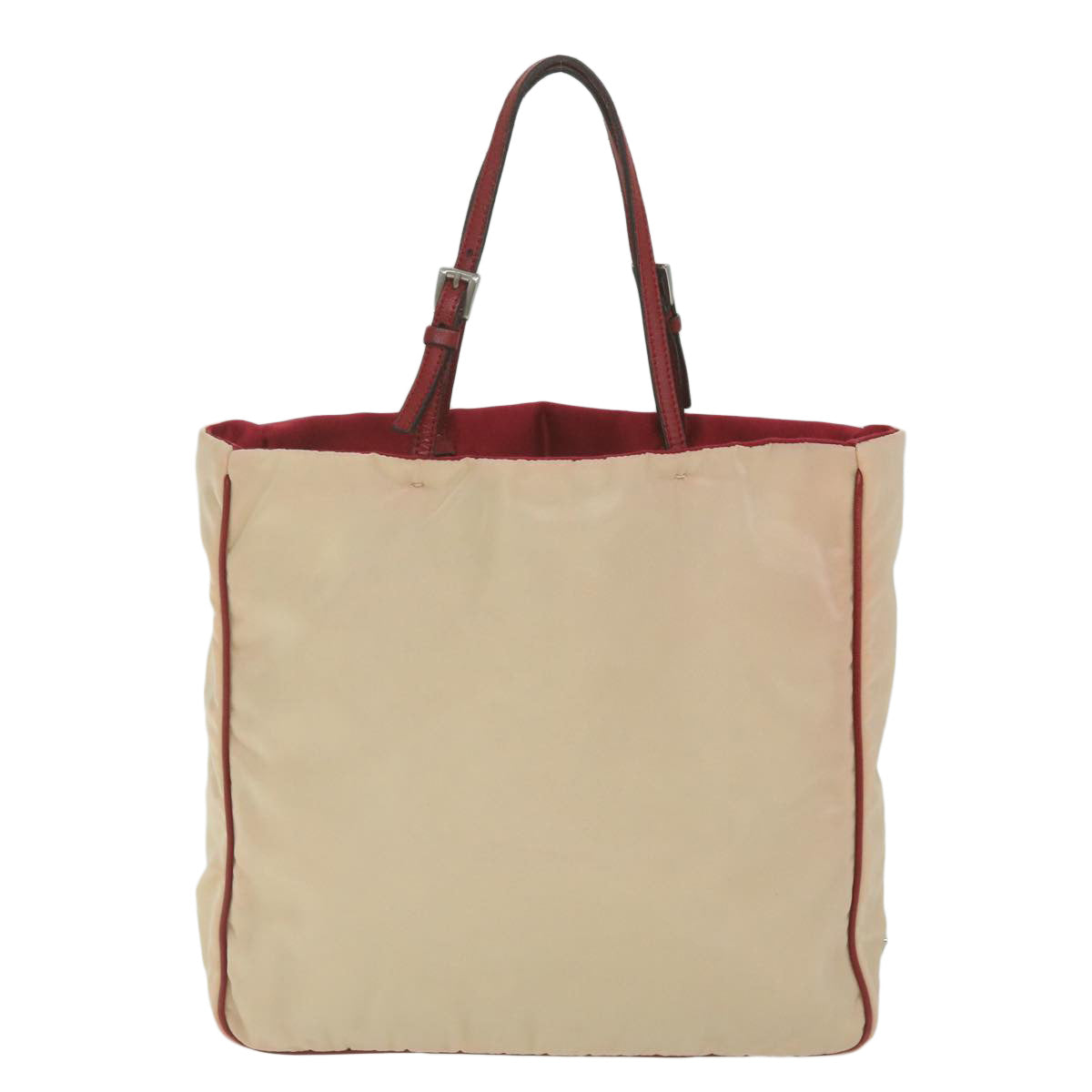 PRADA Hand Bag Nylon Beige hk1027