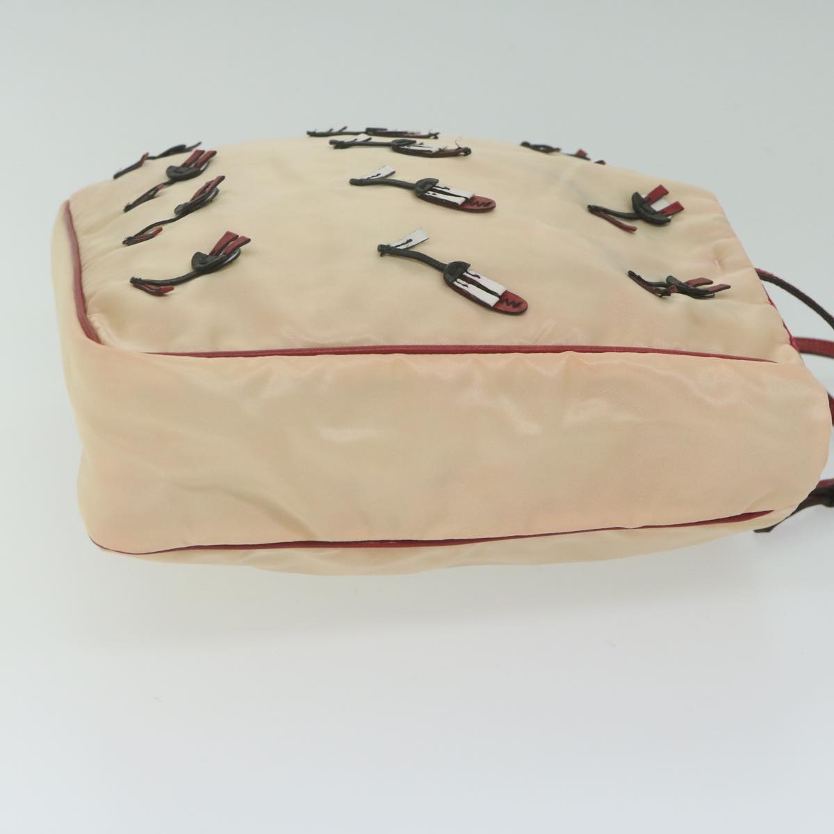 PRADA Hand Bag Nylon Beige hk1027