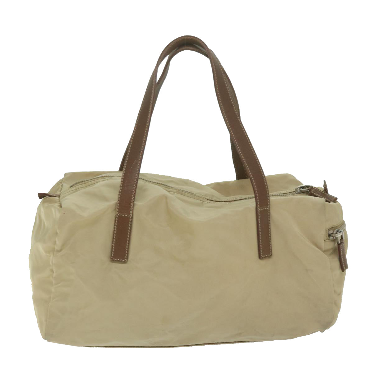 PRADA Hand Bag Nylon Beige hk1030