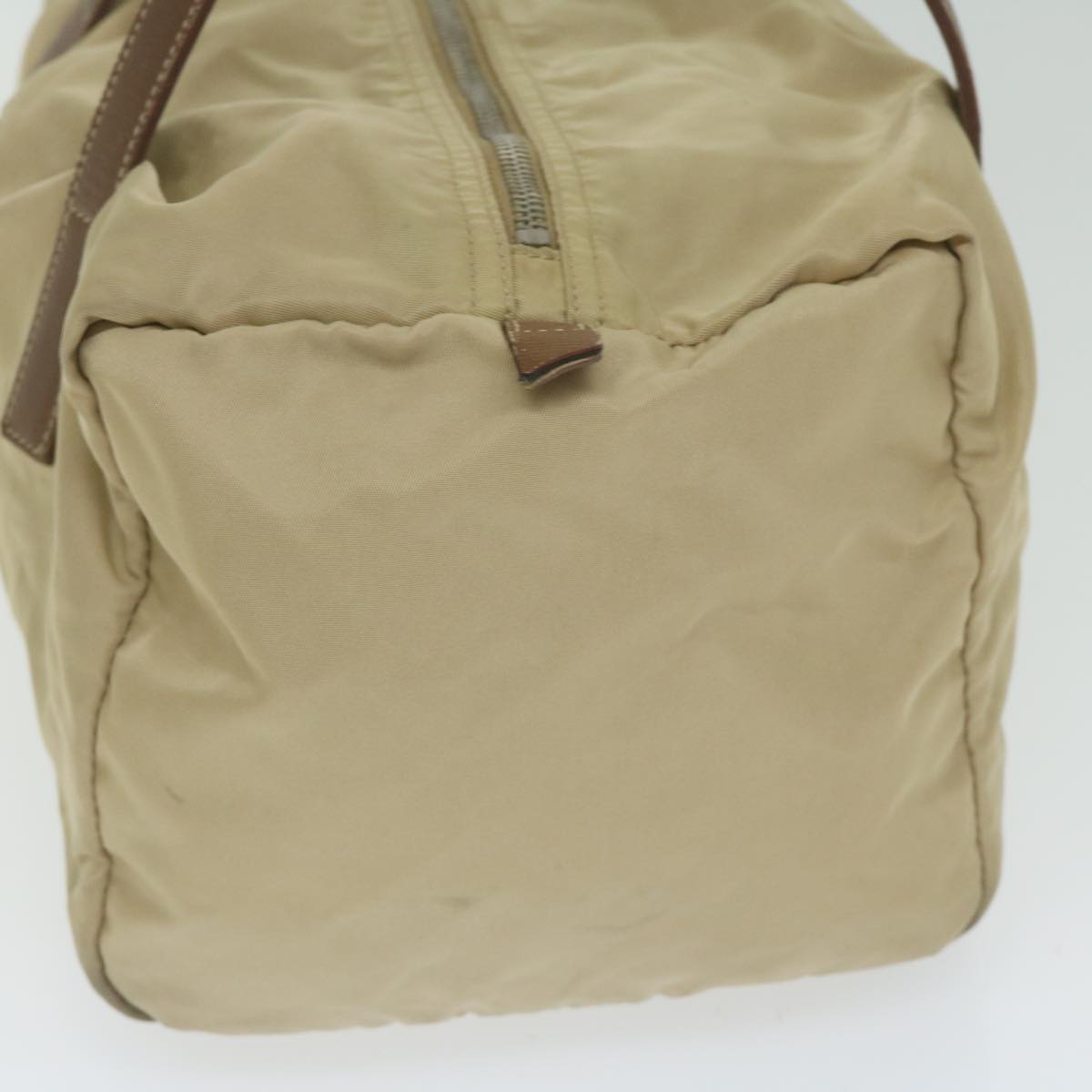 PRADA Hand Bag Nylon Beige hk1030
