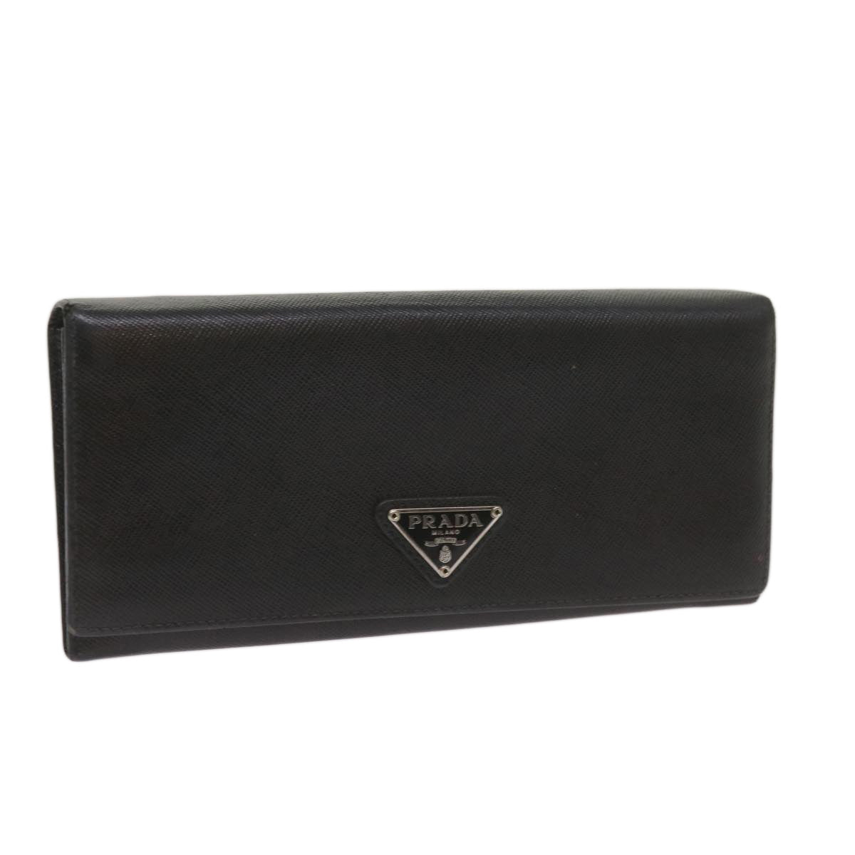 PRADA Long Wallet Safiano leather Black  hk1178