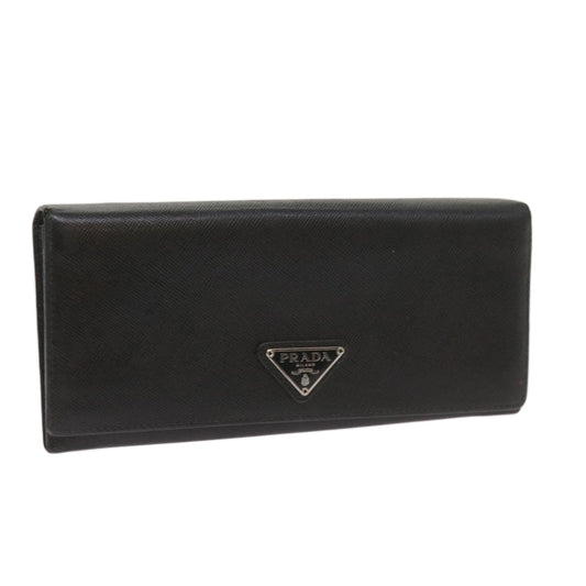PRADA Long Wallet Safiano leather Black  hk1178