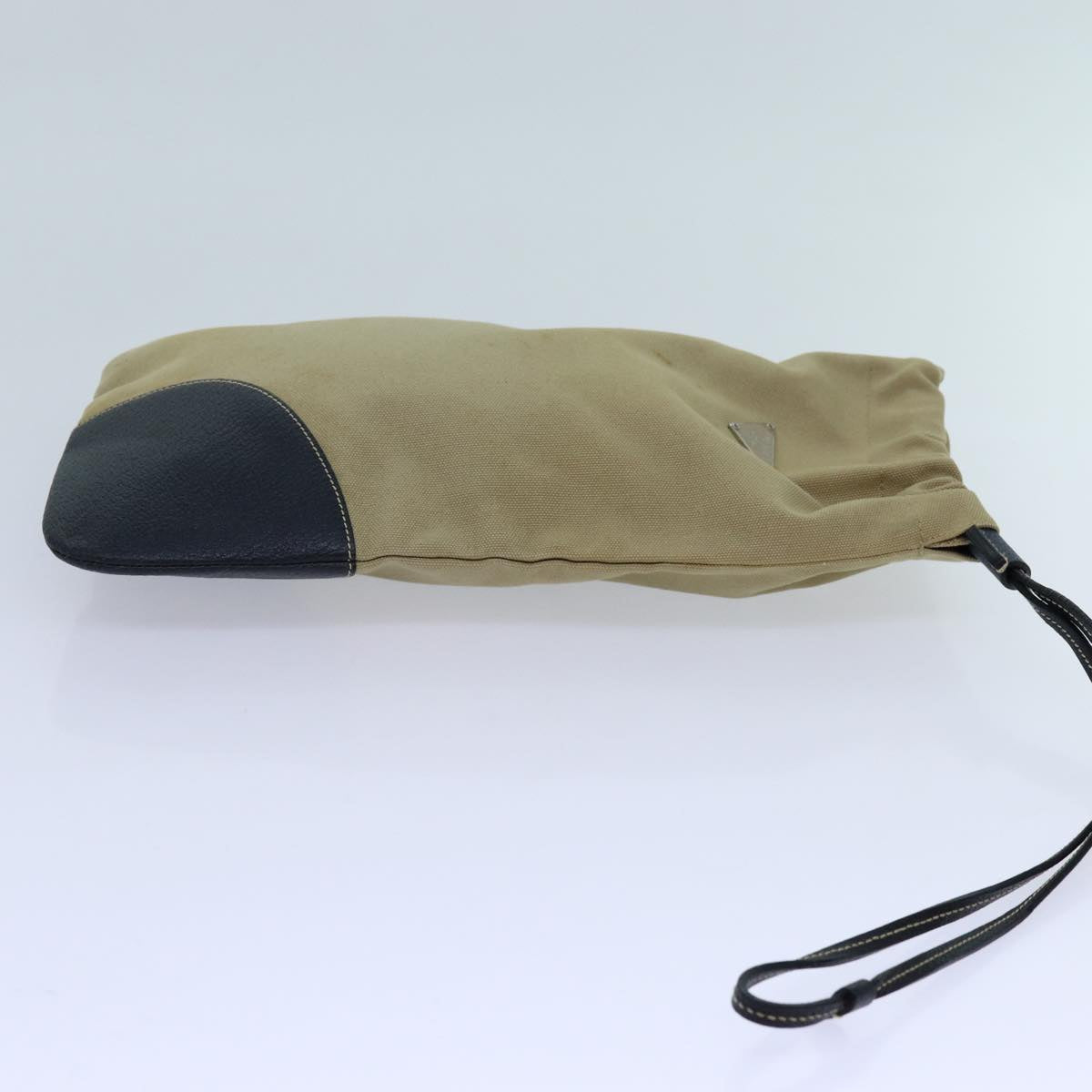 PRADA Pouch Canvas Beige hk1253