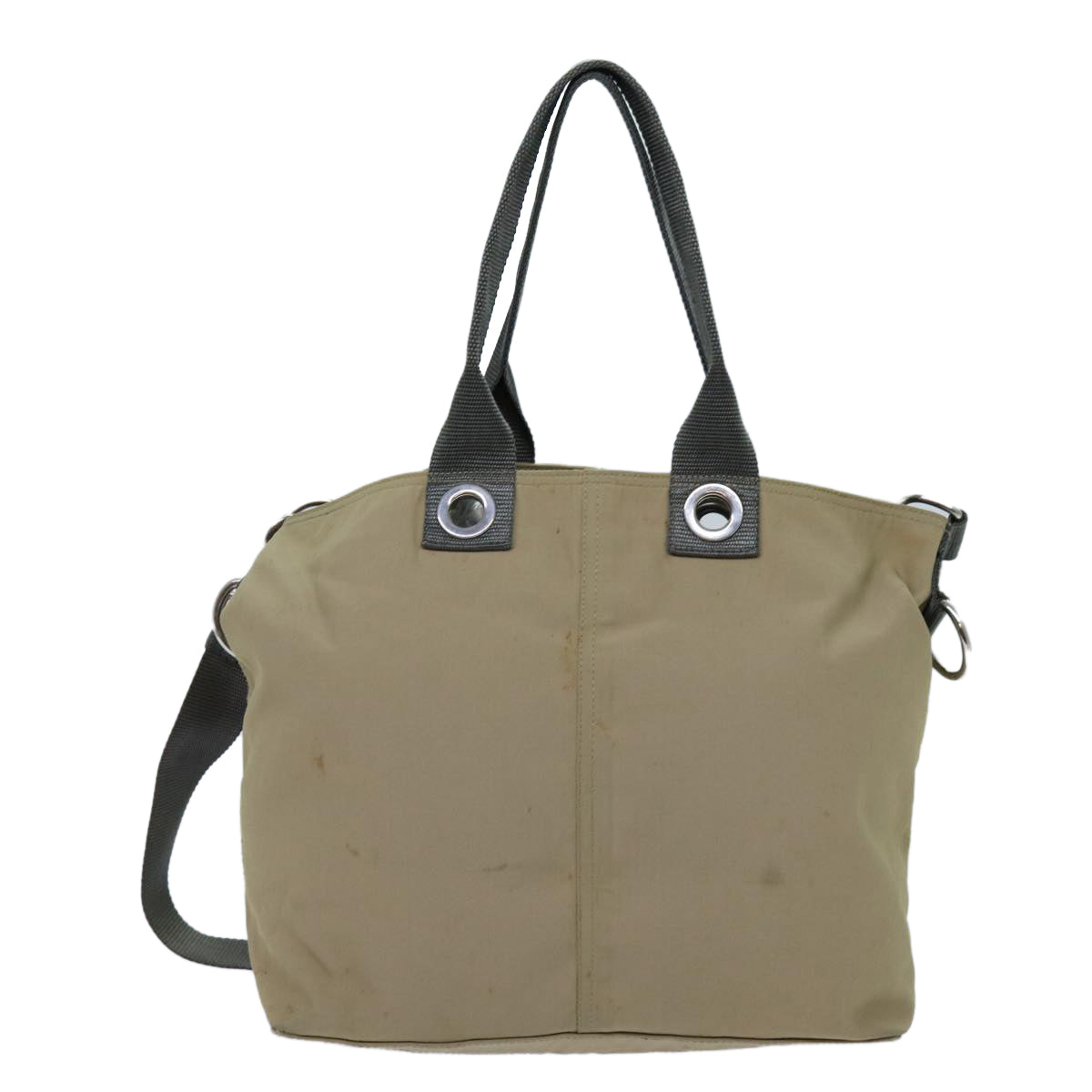 PRADA Tote Bag Canvas 2way Beige hk1257