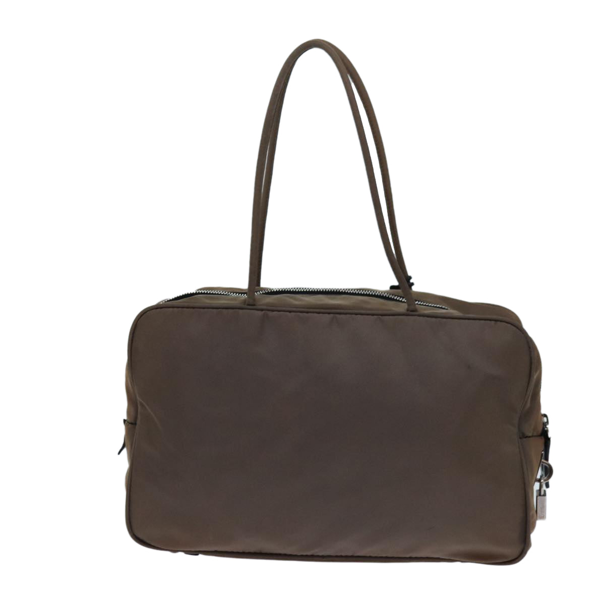 PRADA Hand Bag Nylon Beige hk1258