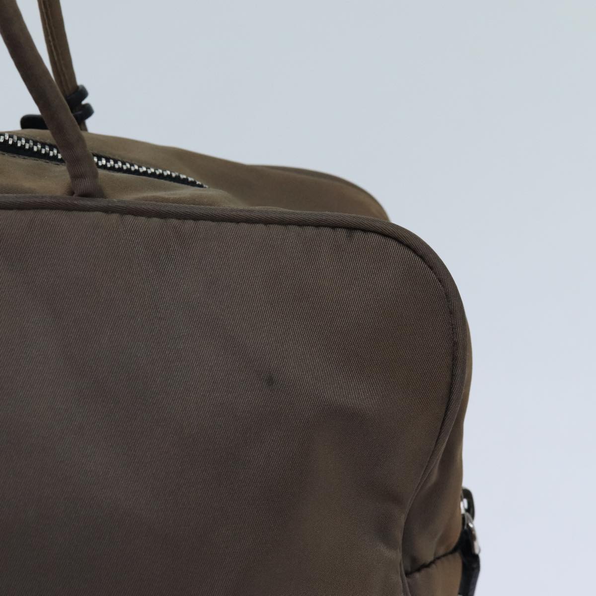 PRADA Hand Bag Nylon Beige hk1258