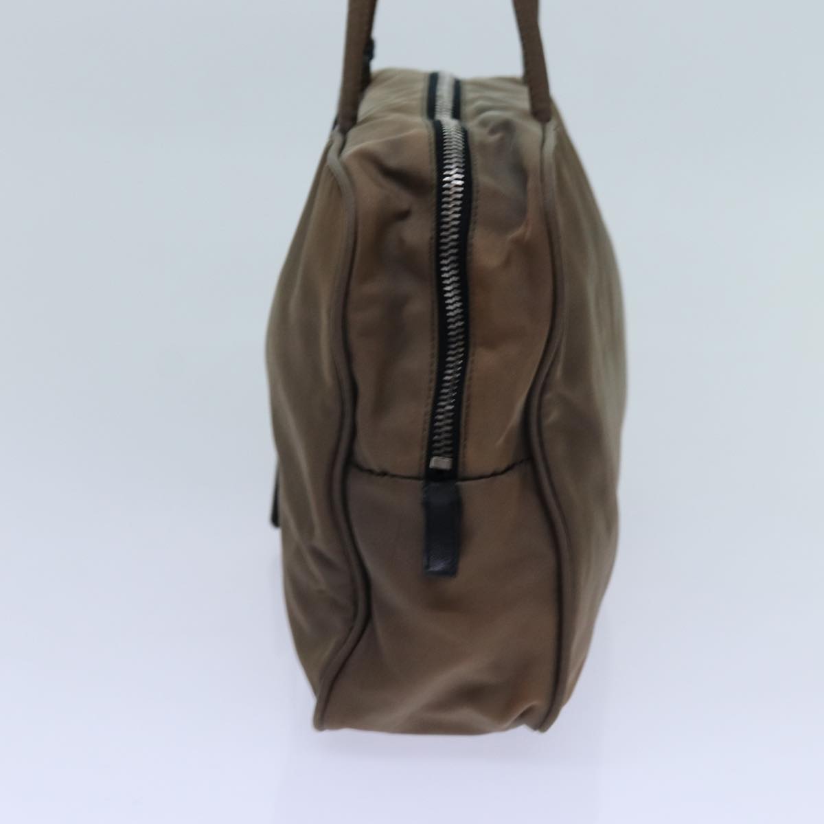 PRADA Hand Bag Nylon Beige hk1258