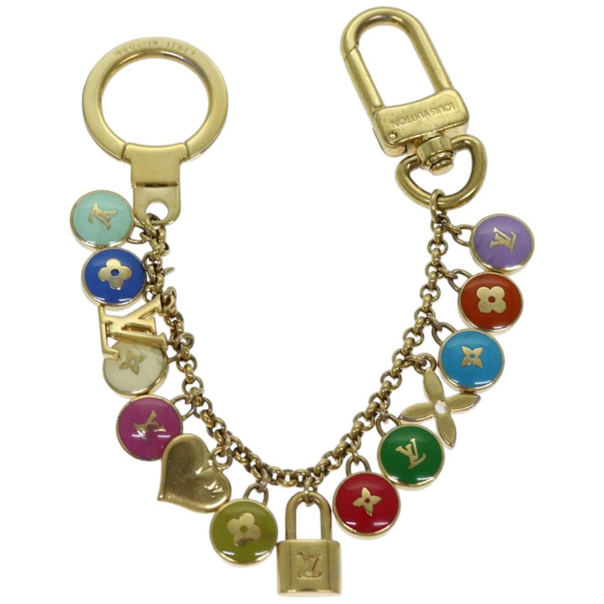 LOUIS VUITTON Monogram Porte Cles Chainne Pastilles Charm M66172 LV hk1288