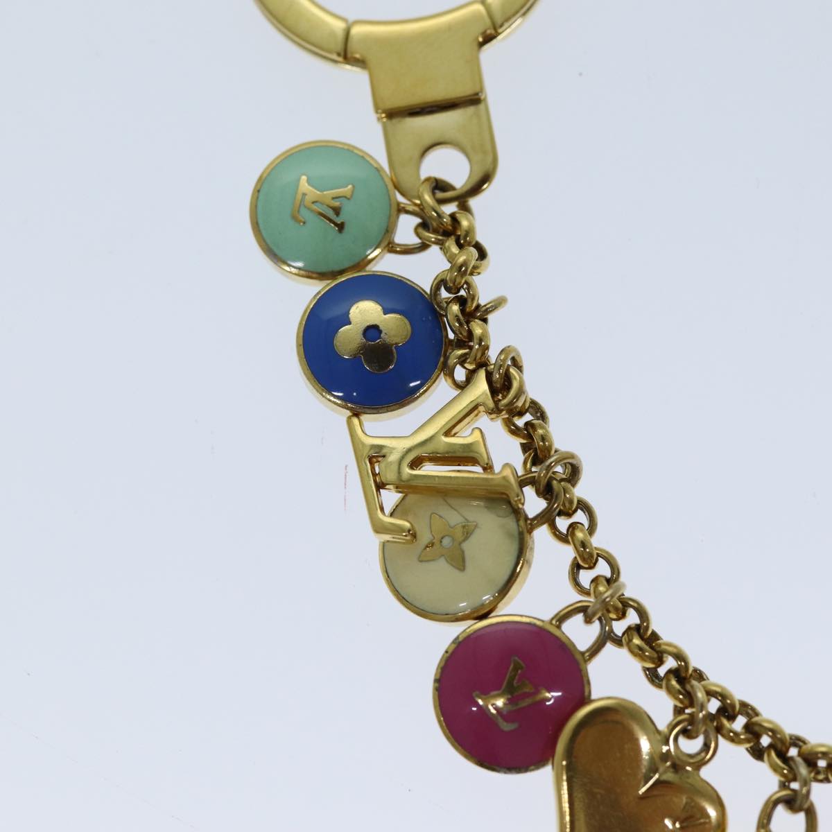 LOUIS VUITTON Monogram Porte Cles Chainne Pastilles Charm M66172 LV hk1288