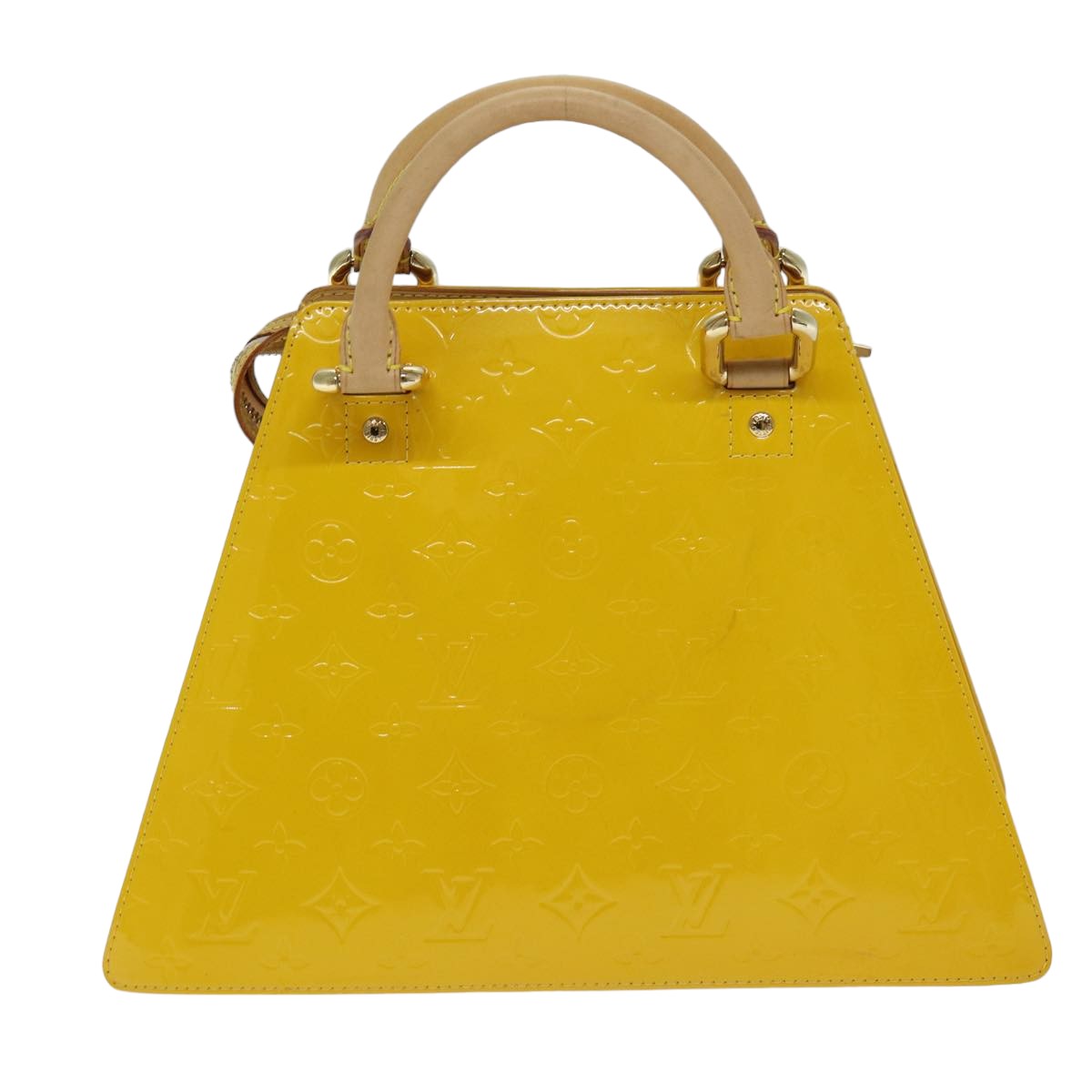 LOUIS VUITTON Monogram Vernis Forsyth Hand Bag Jaune M91112 LV hk1325