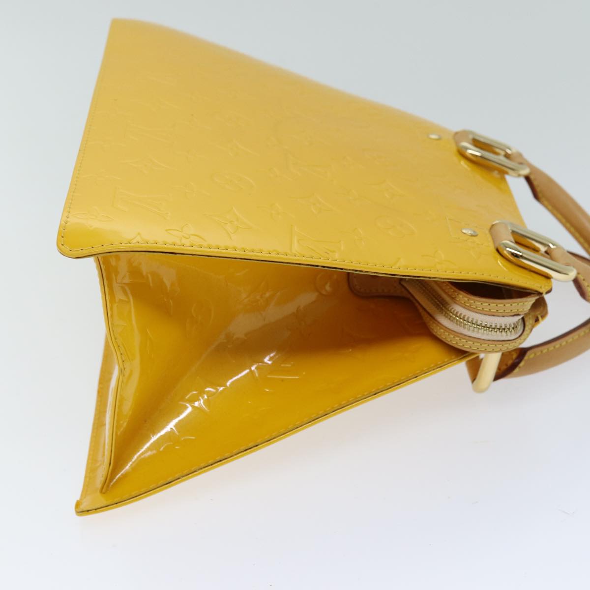 LOUIS VUITTON Monogram Vernis Forsyth Hand Bag Jaune M91112 LV hk1325