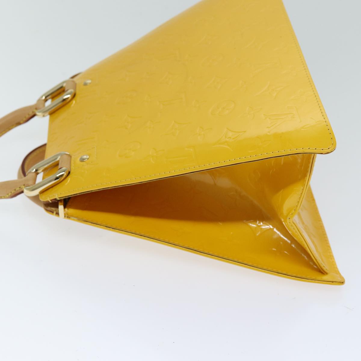 LOUIS VUITTON Monogram Vernis Forsyth Hand Bag Jaune M91112 LV hk1325