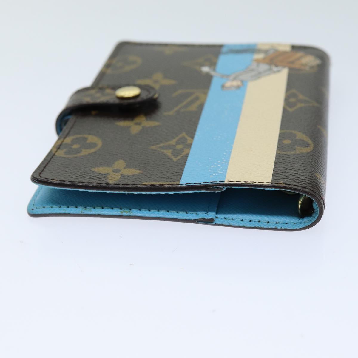 LOUIS VUITTON Monogram Groom Agenda PM Day Planner Cover Blue R20020 hk1342