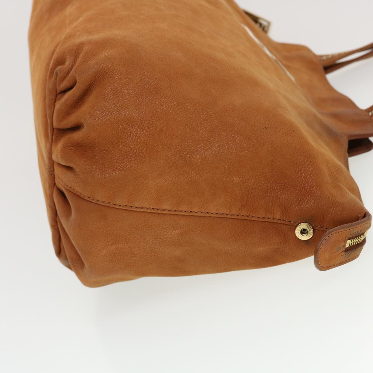 FENDI Tote Bag Leather Brown hk725