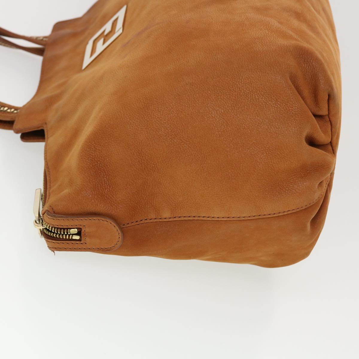 FENDI Tote Bag Leather Brown hk725