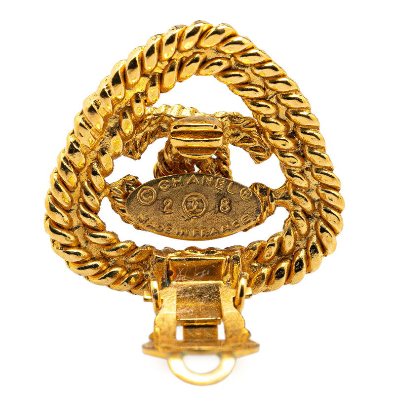 Chanel Coco Mark Triangle Earrings Gold