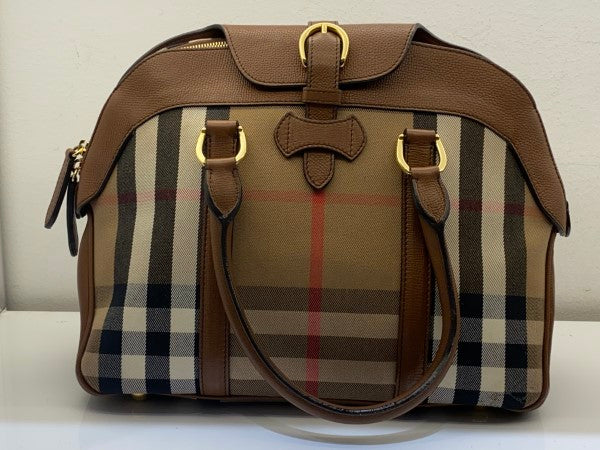 Burberry Brown House Check Satchel Bag