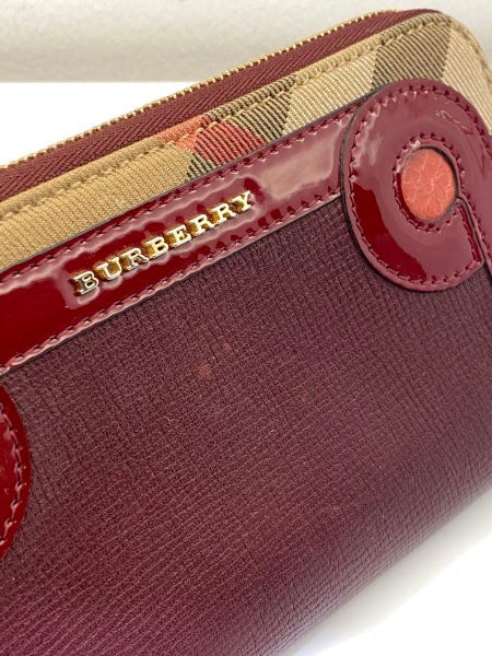 Burberry Dark Red House Check Wallet