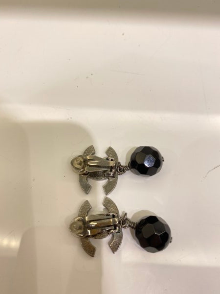 Chanel Black Pearl Drop Earring