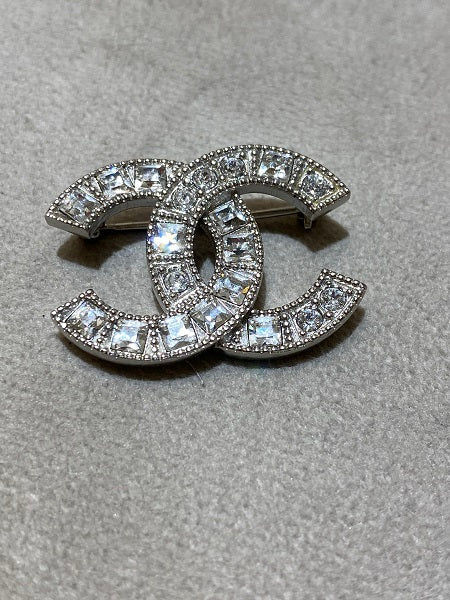 Chanel Silver Crystal Brooch