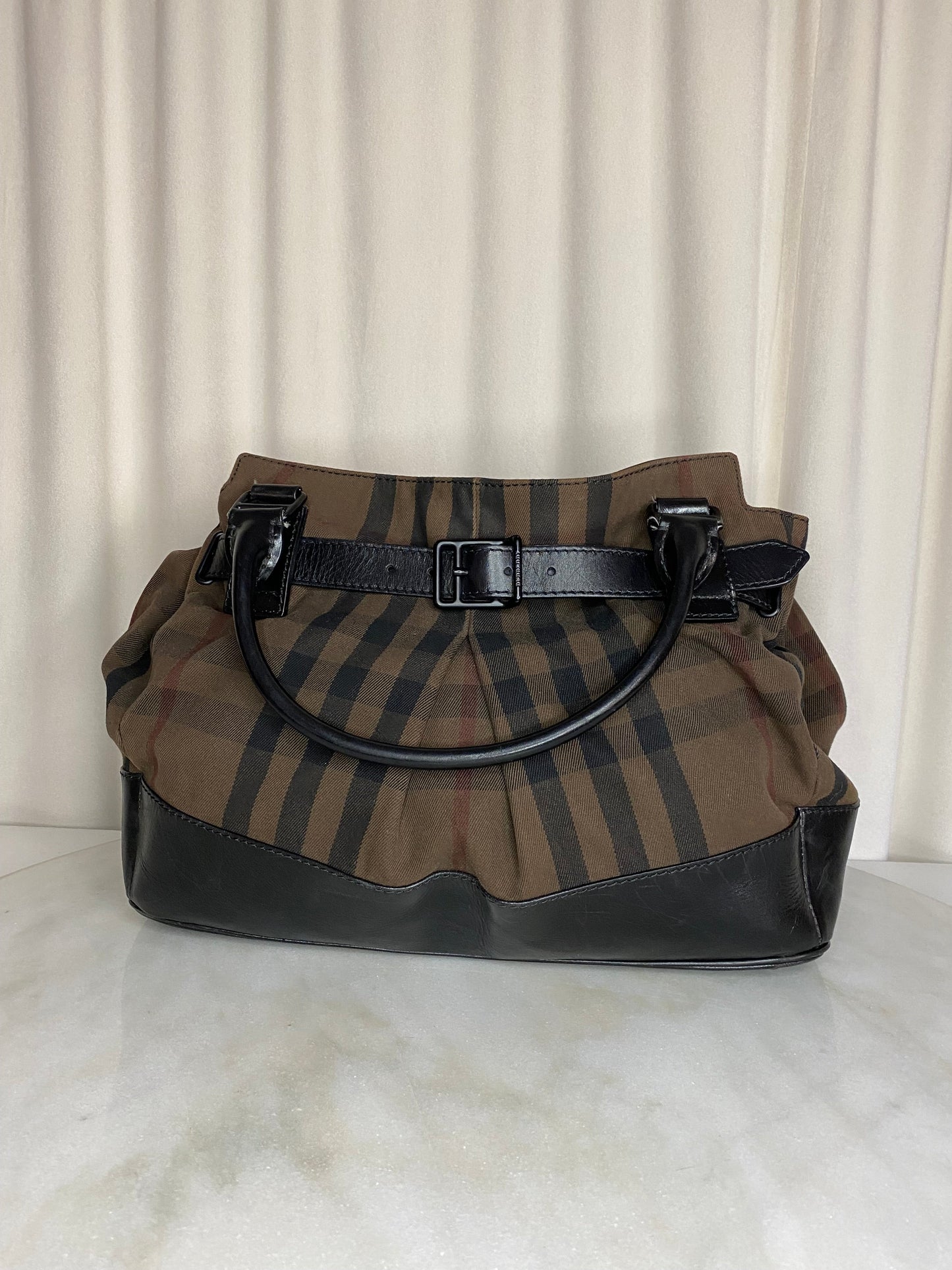 Burberry Bicolor House Check Tote Bag