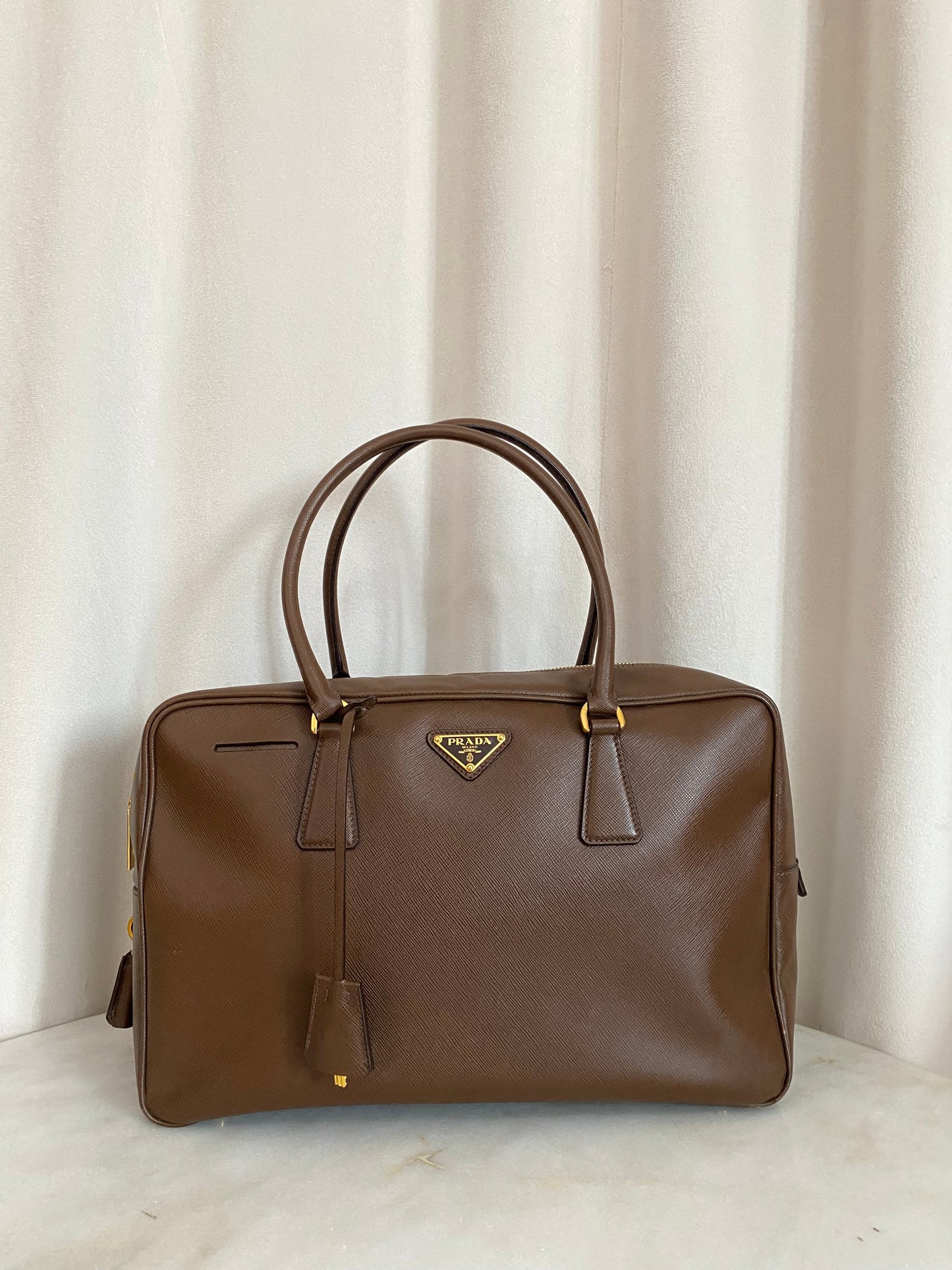 Prada Brown Bauletto Tote Bag