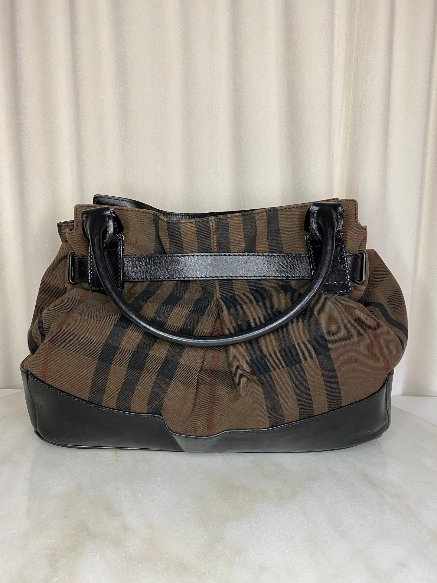 Burberry Bicolor House Check Tote Bag