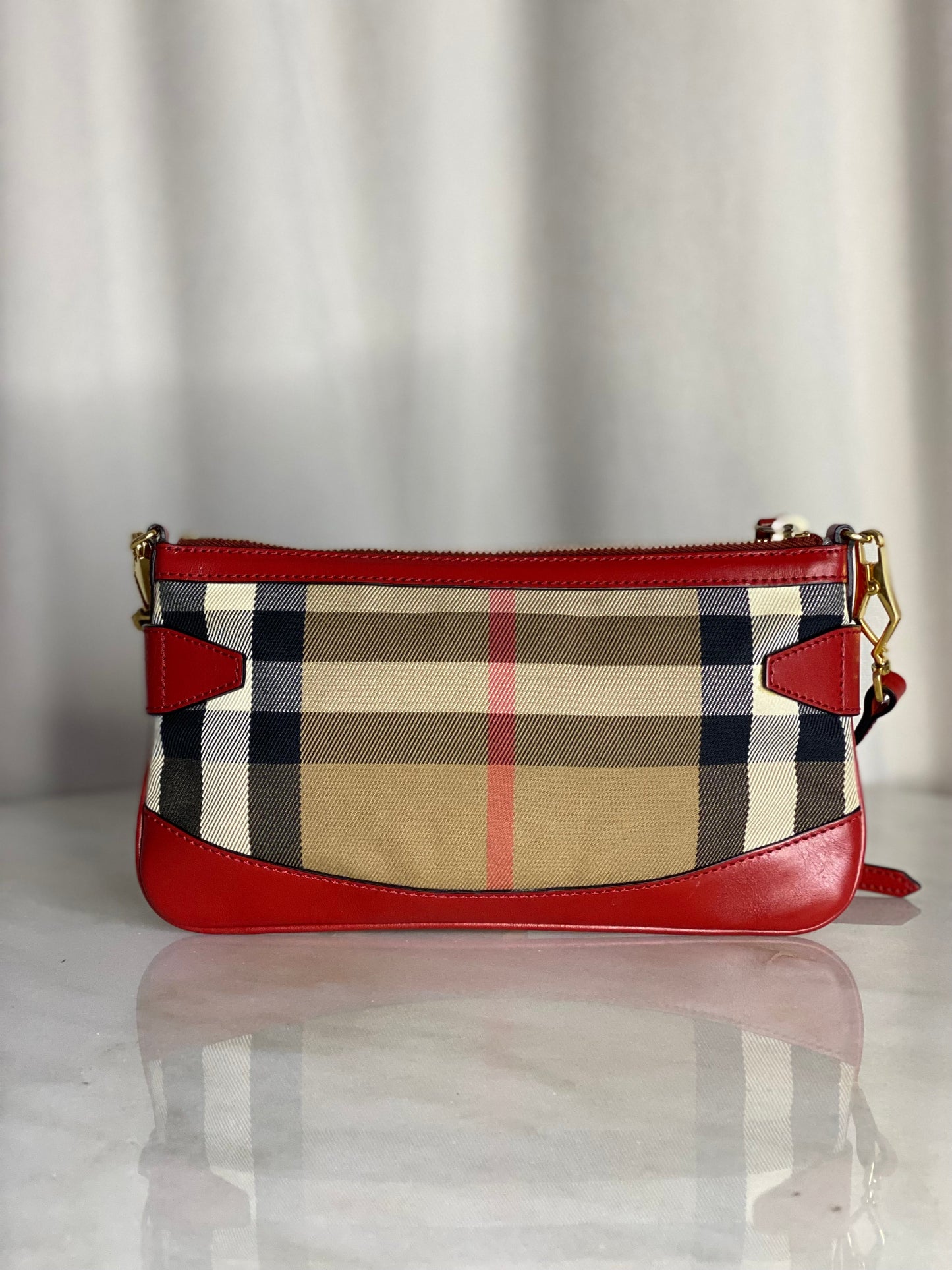 Burberry Bicolor Peyton Bridle House Check Crossbody Bag