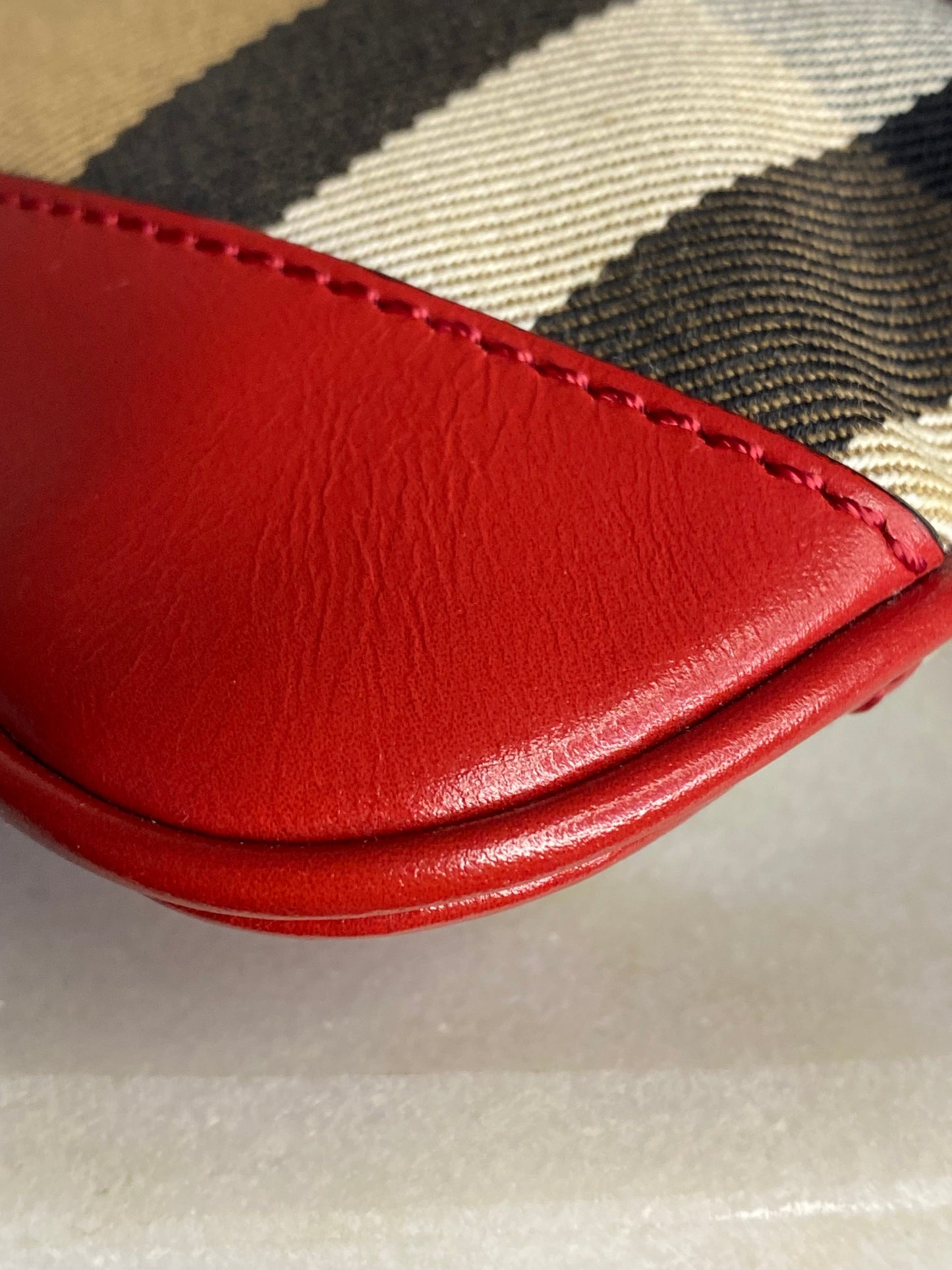 Burberry Bicolor Peyton Bridle House Check Crossbody Bag