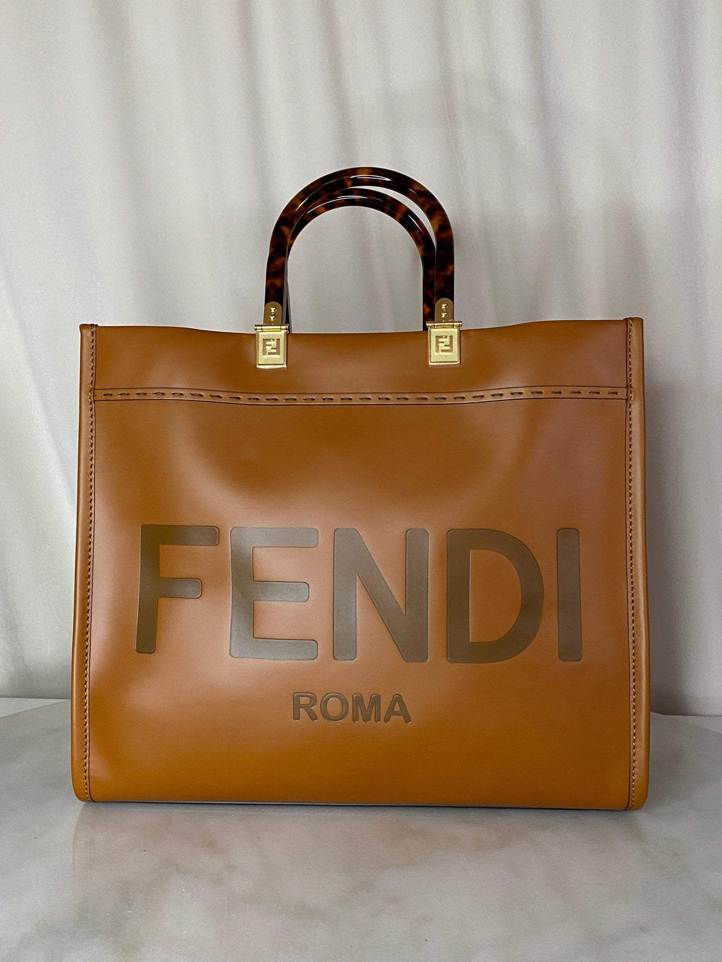 Fendi Camel Sunshine Medium Tote Bag