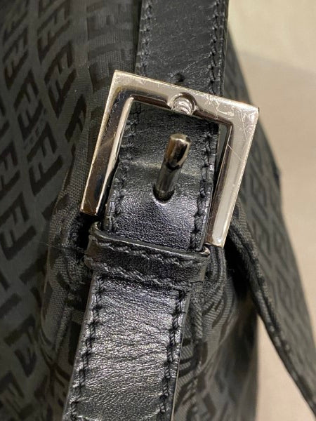 Fendi Black Zucca Mama Forever Shoulder Bag