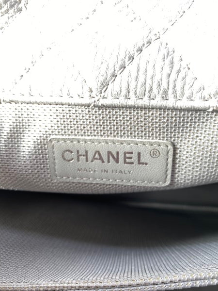 Chanel Silver Metallic XXL Flap Travel Maxi Bag