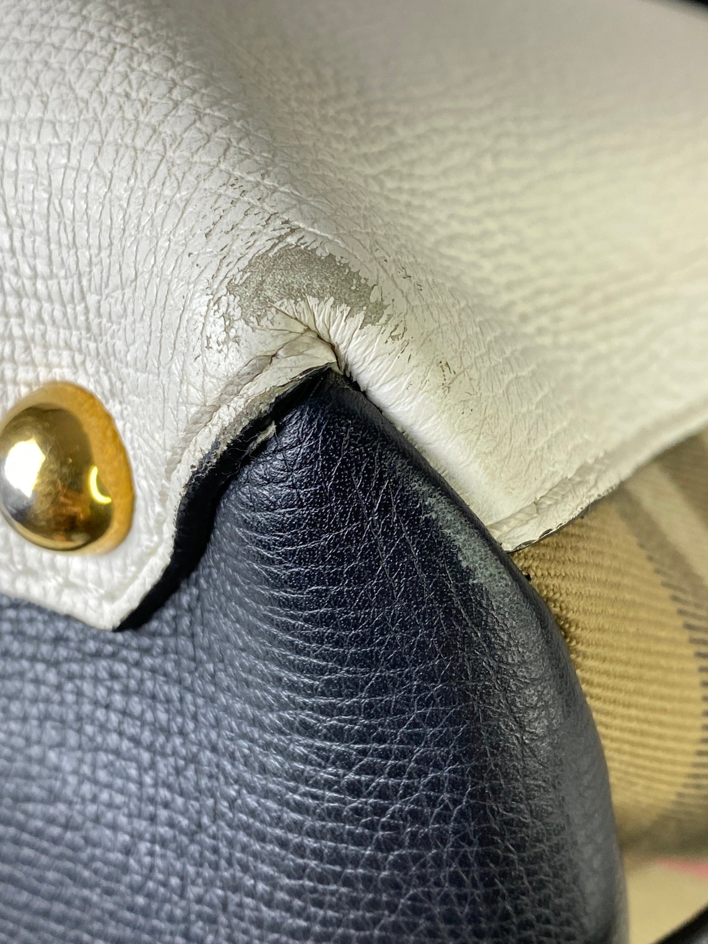 Burberry Bicolor Camberley House Check Top Handle Bag