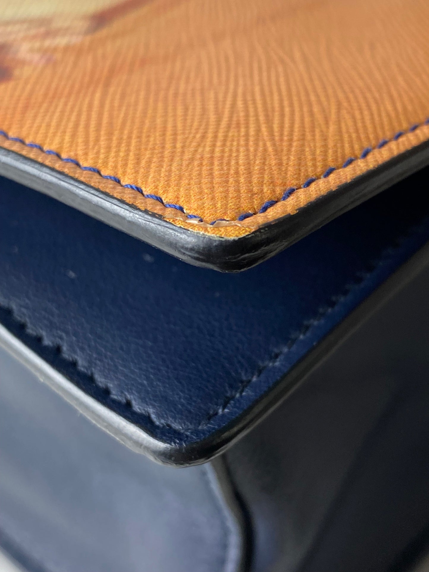 Prada Blue Multicolor Patched Frame Crossbody Bag