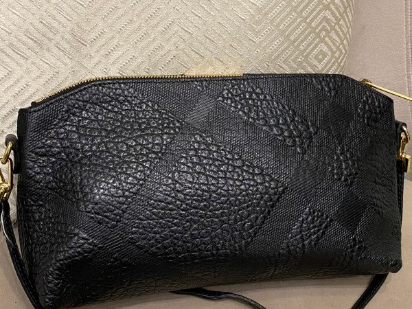 Burberry Black Embossed Signature Crossbody Bag